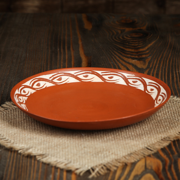 Тарелка белая, терракот 20 см
