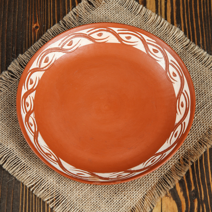 Тарелка белая, терракот 20 см