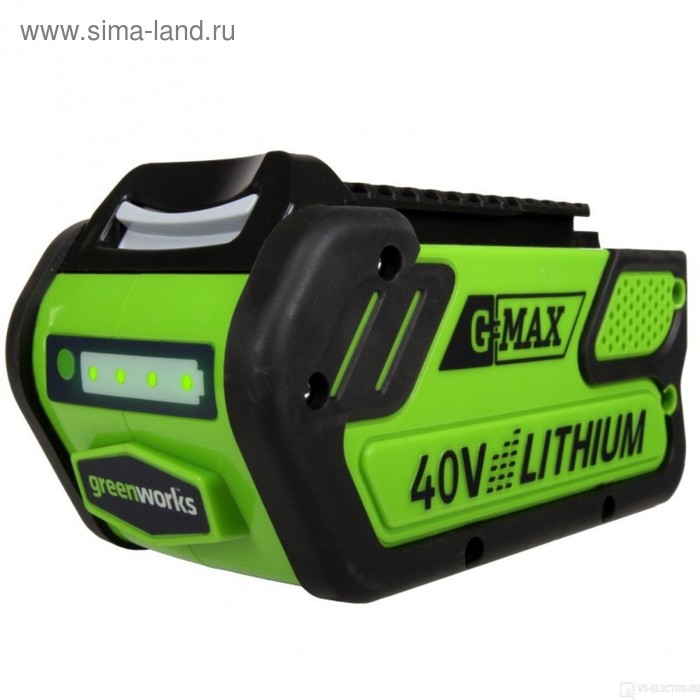 фото Аккумулятор greenworks g40b2 2923307, 40 в, 6 а/ч, li-ion, индикатор уровня заряда