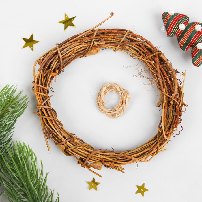 Набор для творчества - создай новогоднее украшение "Венок - снеговик в варежках"