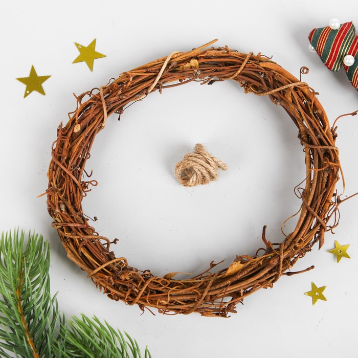 Набор для творчества - создай новогоднее украшение "Венок - Дед мороз - красный нос"