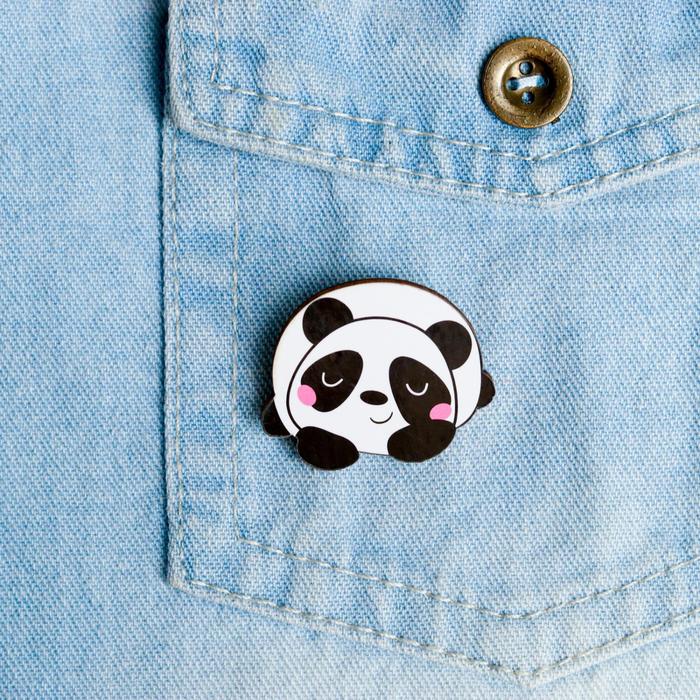 Значок деревянный "Панда"