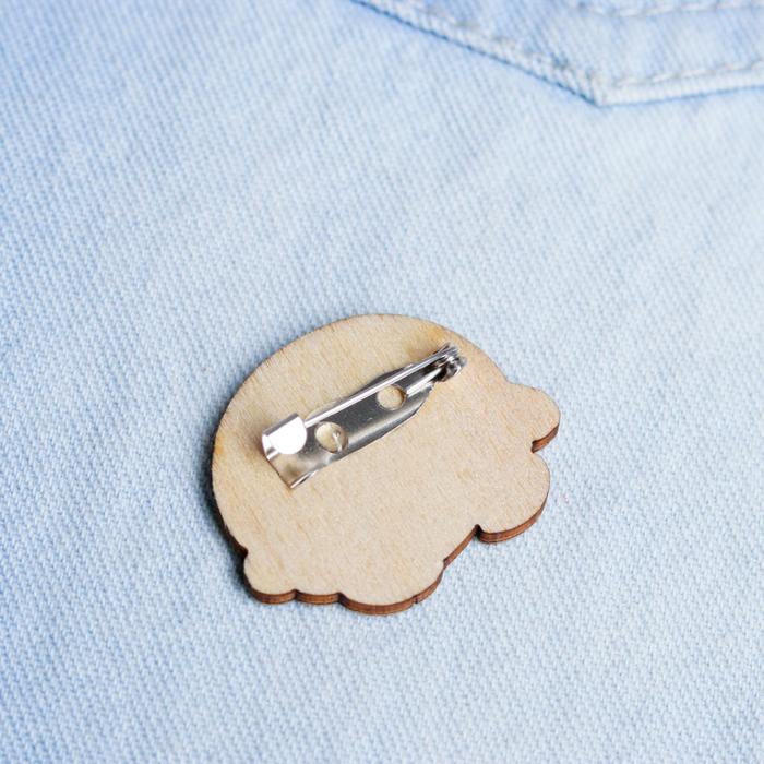 Значок деревянный "Панда"