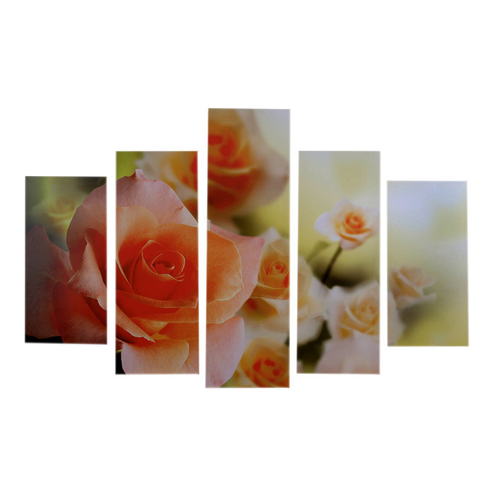 Модульная картина "Розы" (2-20х60, 2-30х80, 30х100) 158х100см