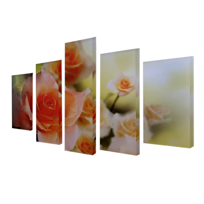 Модульная картина "Розы" (2-20х60, 2-30х80, 30х100) 158х100см