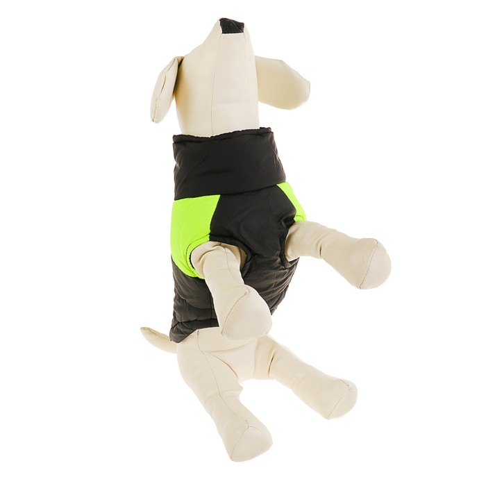 Куртка на синтепоне, размер S (ОГ 39 см, ДС 26,5 см), черная с зеленым