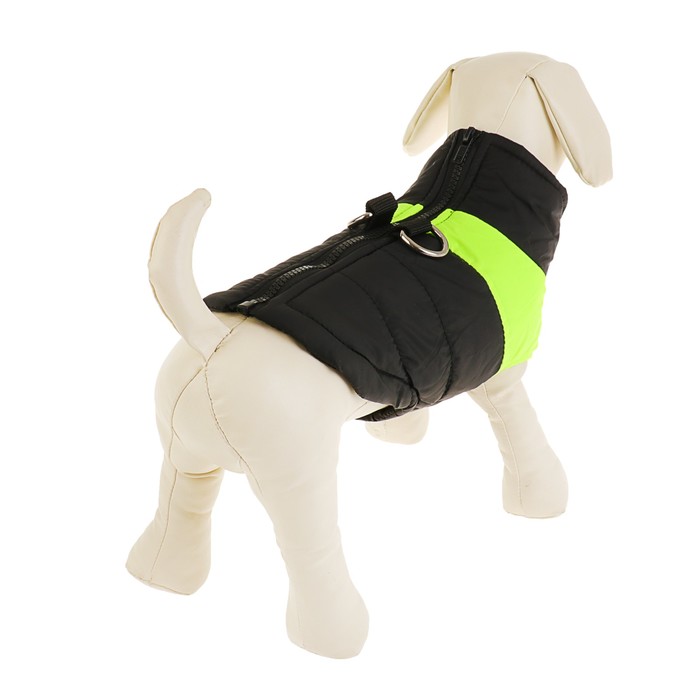 Куртка на синтепоне, размер M (ОГ 43 см, ДС 30 см), черная с зеленым