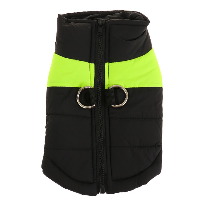 Куртка на синтепоне, размер M (ОГ 43 см, ДС 30 см), черная с зеленым