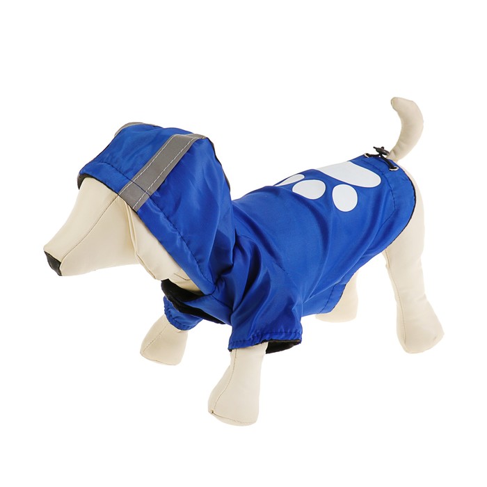 Куртка со светоотражающими поласами на капюшоне, на флисе, размер S, синяя