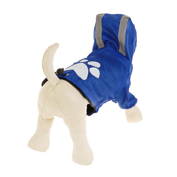 Куртка со светоотражающими поласами на капюшоне, на флисе, размер S, синяя