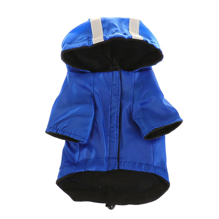 Куртка со светоотражающими поласами на капюшоне, на флисе, размер L, синяя