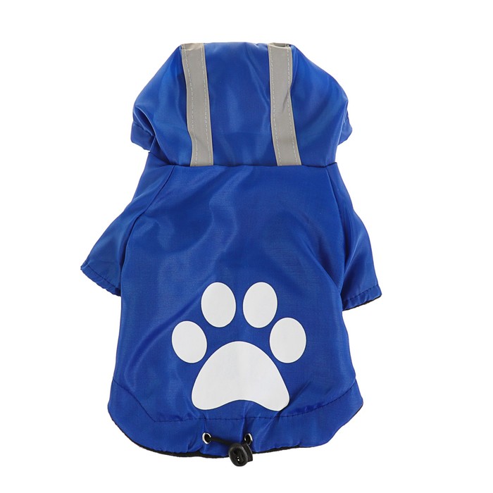 Куртка со светоотражающими поласами на капюшоне, на флисе, размер L, синяя