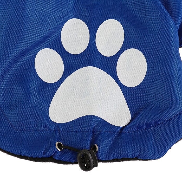 Куртка со светоотражающими поласами на капюшоне, на флисе, размер L, синяя