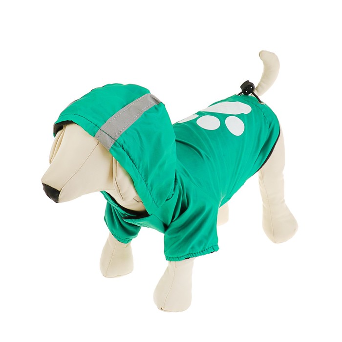 Куртка со светоотражающими поласами на капюшоне, на флисе, размер S, зеленая