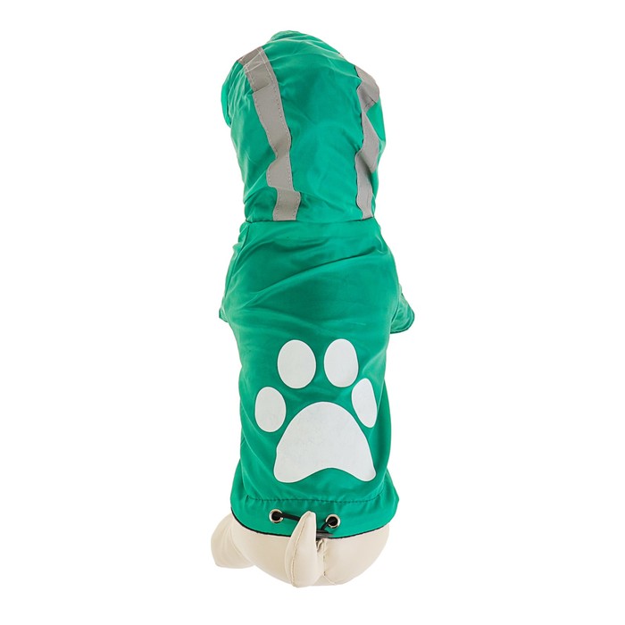 Куртка со светоотражающими поласами на капюшоне, на флисе, размер S, зеленая