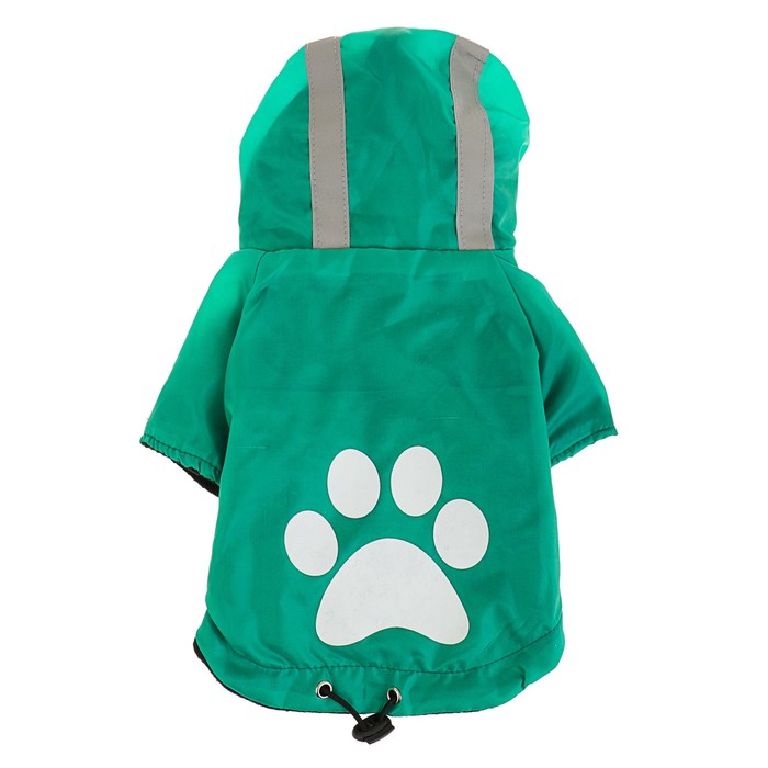 Куртка со светоотражающими поласами на капюшоне, на флисе, размер L, зеленая