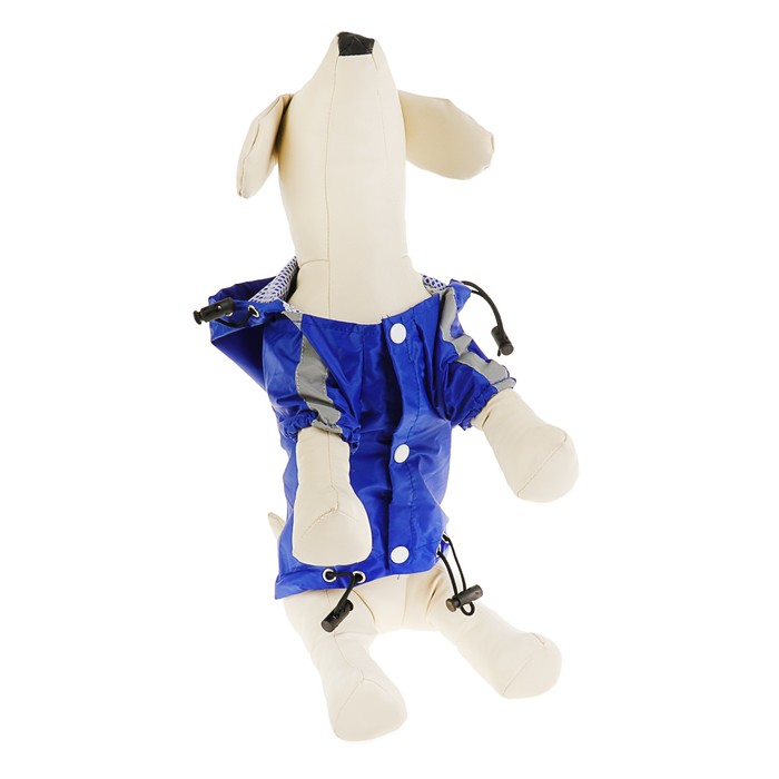 Куртка-дождевик на клепках с затяжками, размер M, синяя