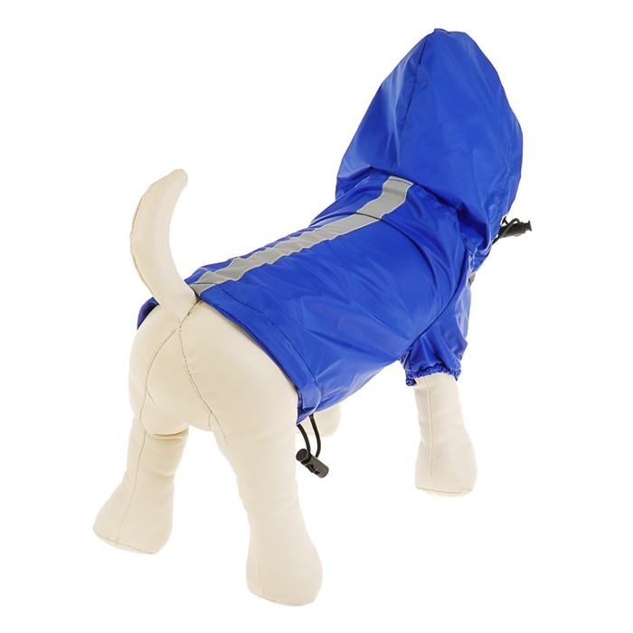 Куртка-дождевик на клепках с затяжками, размер L, синяя