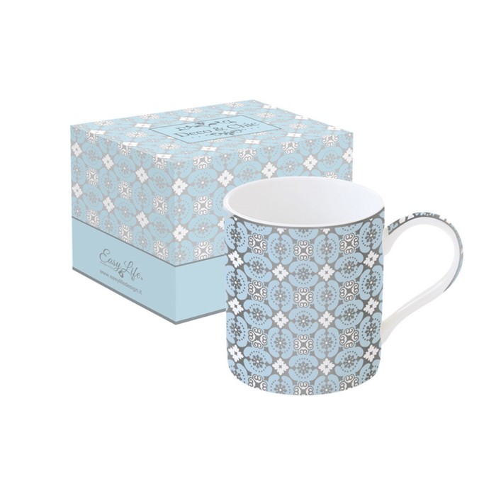 Кружка «Геометрия» 350 мл, голубая в подарочной упаковке