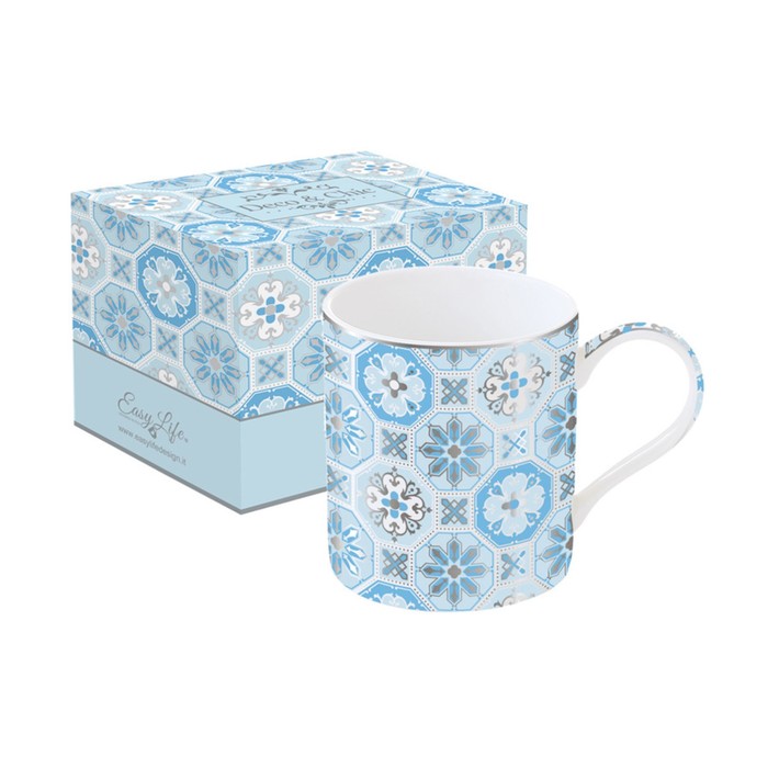 Кружка «Изразцы» 350 мл, голубая в подарочной упаковке