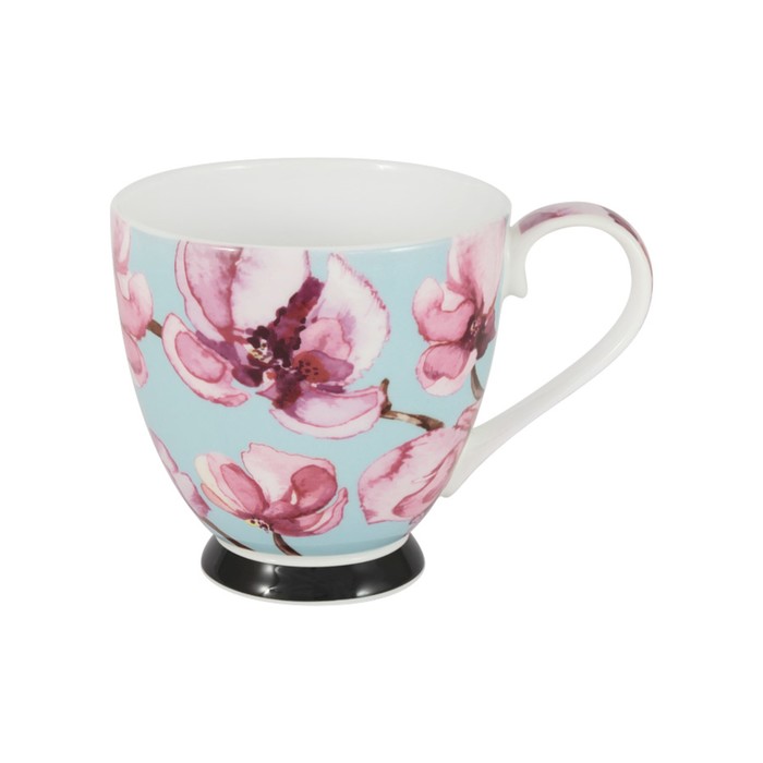 Кружка «Орхидея» 400 мл, голубая, в цветной упаковке