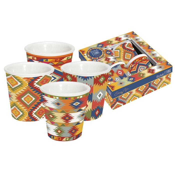 Набор кружек для эспрессо «Ацтеки» 100 мл, в подарочной упаковке, 4 предмета