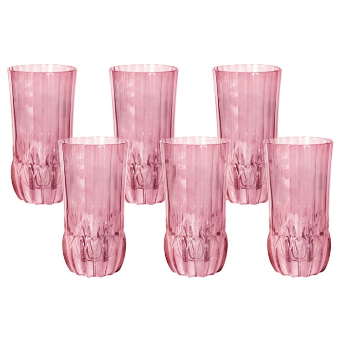 Набор стаканов для воды «Адажио - розовая» 350 мл