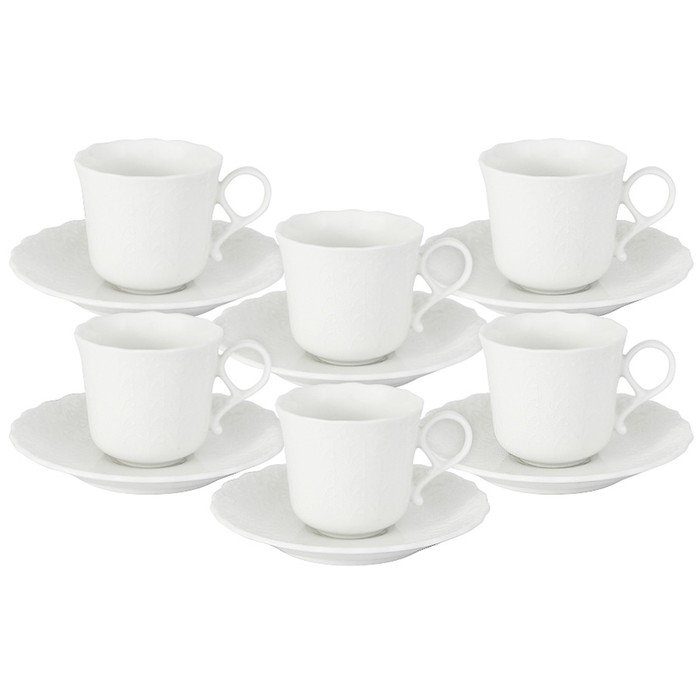 Набор чайных пар «Шёлк» 12 предметов на 6 персон, 200 мл