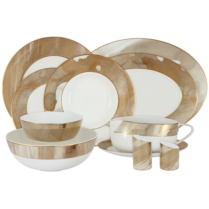 Обеденный сервиз «Лунная соната Голд» 27 предметов на 6 персон