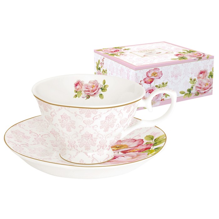 Чайная пара «Дамасская роза» 200 мл, в подарочной упаковке