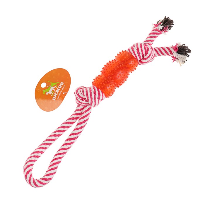 Игрушка канатная "Леденец с ручкой", до 100 г, до 35 см, микс цветов