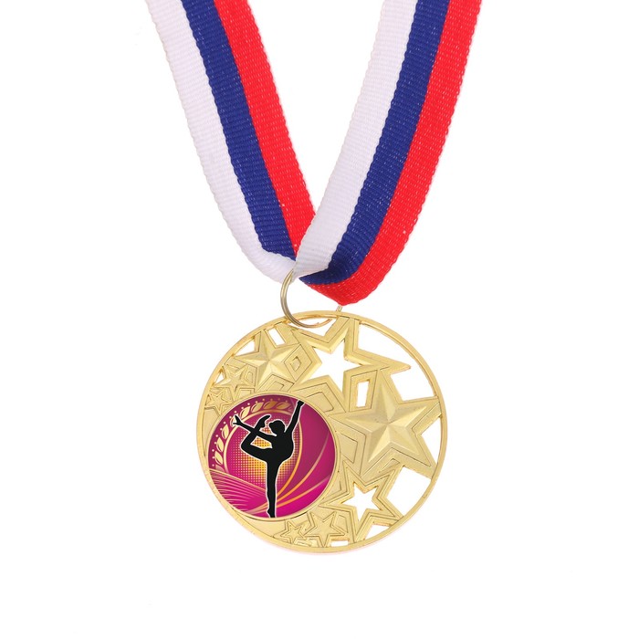 Медаль тематическая 128 "Гимнастика", диам. 5 см Цвет зол