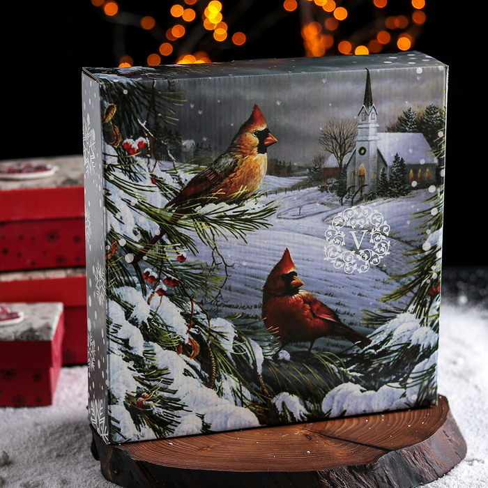 Этажерка "Новогодние шары" 2-х ярусная 16,5x24 см в подар упак