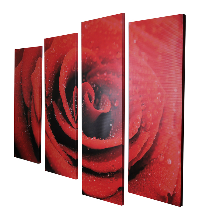 Модульная картина "Красная Роза" (37х90; 2-37х100; 37х116) 156х116см