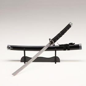 Сувенирное оружие «Катана на подставке», чёрные ножны, 78см