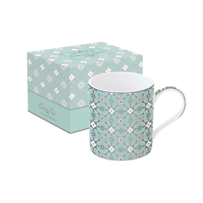 Кружка «Геометрия» 350 мл, зелёно-голубая, в подарочной упаковке