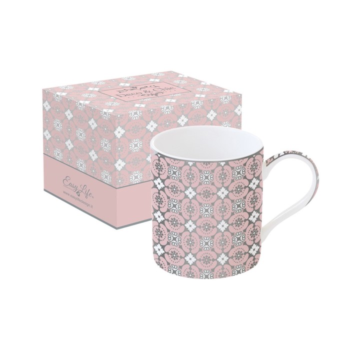 Кружка «Геометрия» 350 мл, розовая в подарочной упаковке