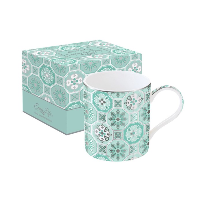Кружка «Изразцы» 350 мл, зеленая в подарочной упаковке