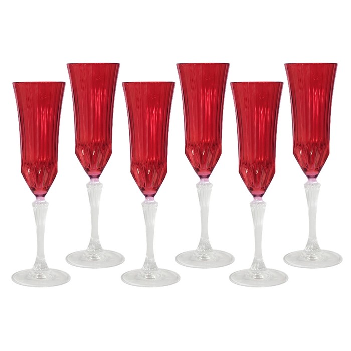 Набор из 6 бокалов для шампанского «Адажио - красная» 150 мл