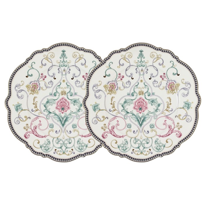 Набор из 2-х закусочных тарелок «Узор», 21 см, в подарочной упаковке