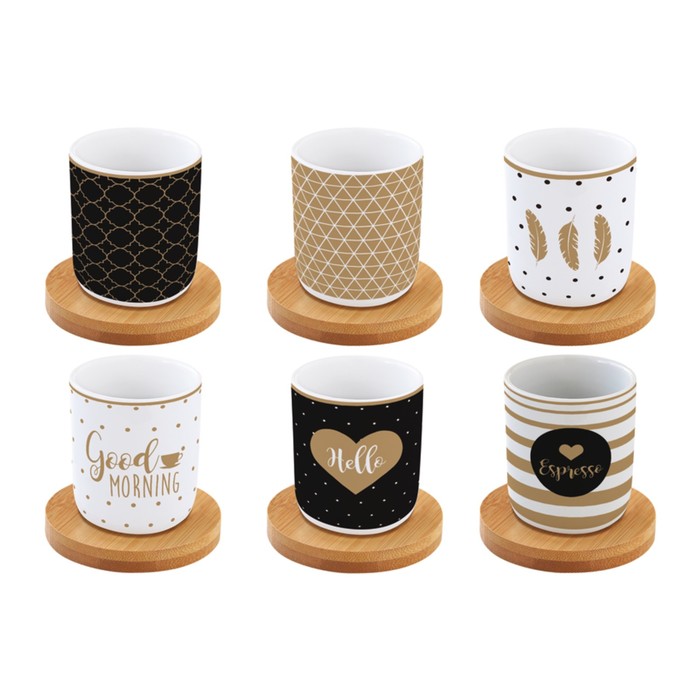 Набор кофейных пар «Доброе утро» 12 предметов на 6 персон, в подарочной упаковке