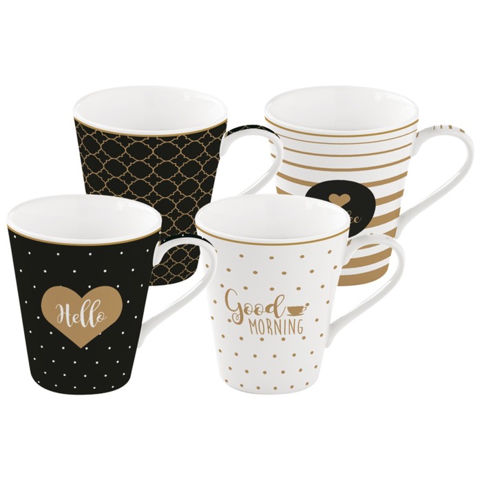 Набор кружек «Доброе утро» 300 мл, в подарочной упаковке, 4 предмета