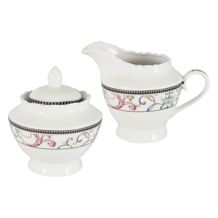Набор посуды «Узор» в подарочной упаковке, сахарница 300 мл + молочник 250 мл