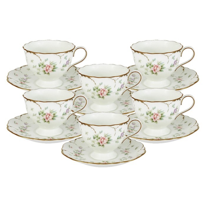 Набор чайных пар «Воспоминание» 12 предметов на 6 персон, 200 мл