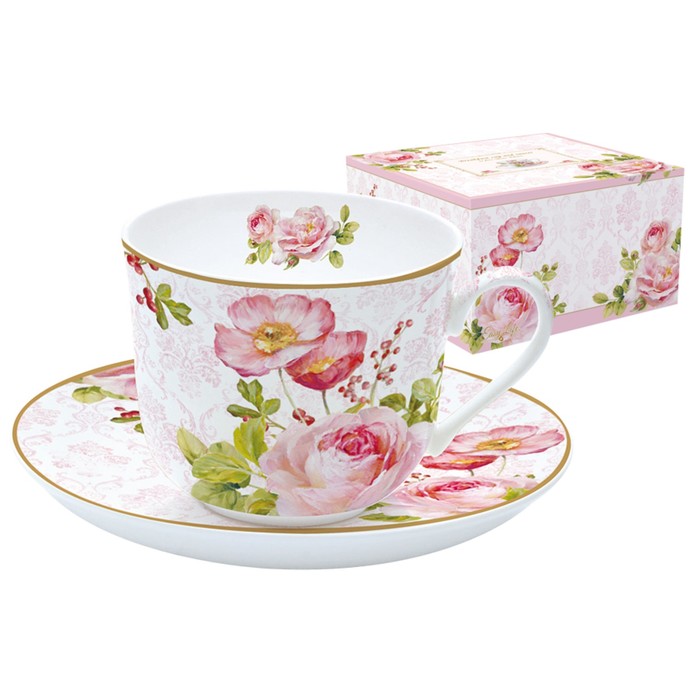 Чайная пара «Дамасская роза» 400 мл, в подарочной упаковке