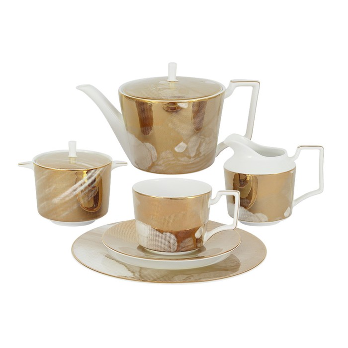Чайный сервиз «Лунная соната Голд» 21 предметов на 6 персон