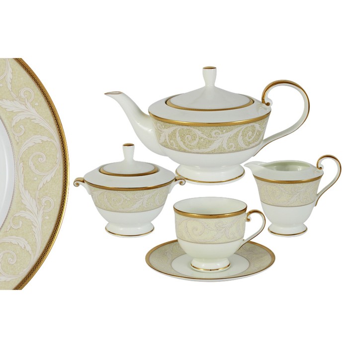 Чайный сервиз «Ноктюрн Голд» 17 предметов на 6 персон