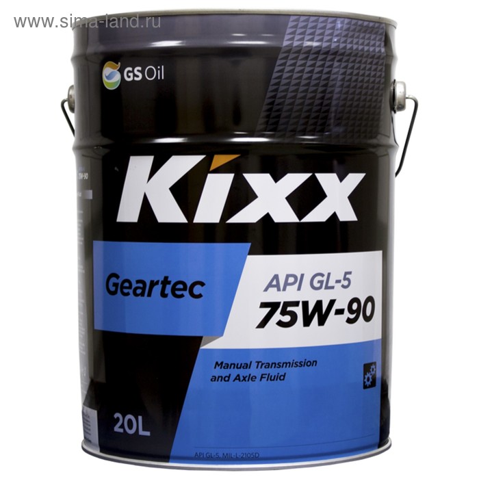 Масло трансмиссионное Kixx Geartec GL-5 75W-90, 20 л трансмиссионное масло eni agip rotra fe 75w 80 20 л