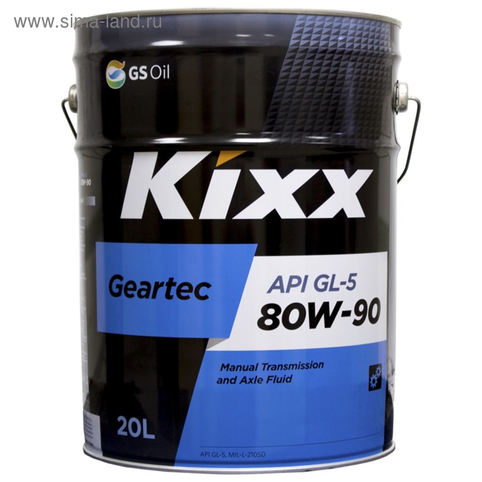 Масло трансмиссионное Kixx Geartec GL-5 80W-90, 20 л kixx масло трансмиссионное kixx geartec gl 5 80w90 1л