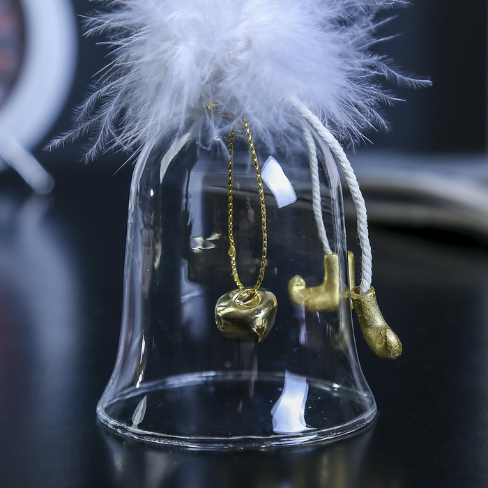 Сувенир полистоун колокольчик "Ангелочек-принцесса пушок стесняшка" 14х7х7 см